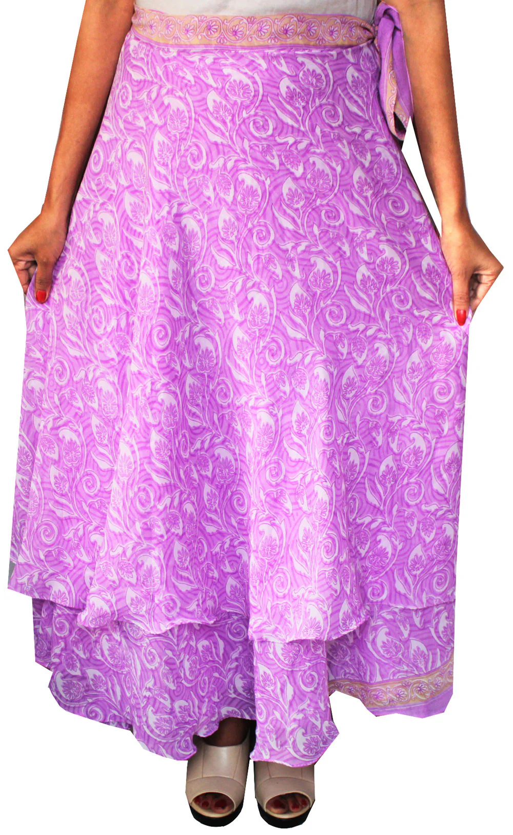 Wrap Around Indian Skirt India Clothing (Purple) - Image 2